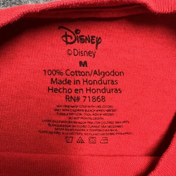 Disney T-Shirt Christmas Theme Mickey & Minnie Medium Red - Picture 3 of 5